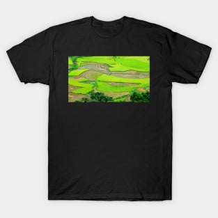 Vue sur les rizières dans le Nord Vietnam T-Shirt